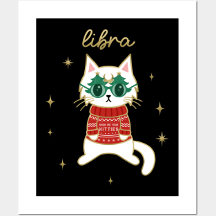 Libra Holiday Kitty Cat Posters and Art